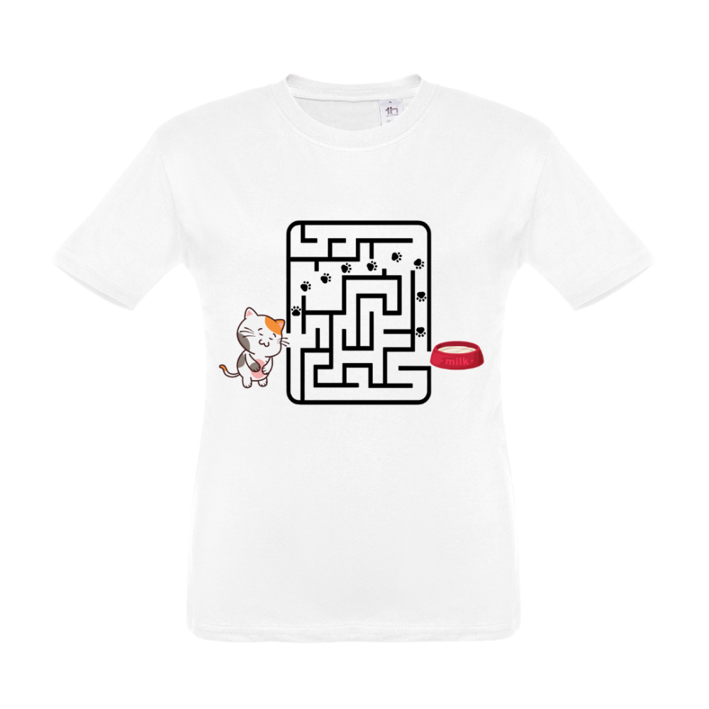 T-Shirt Bimbo/a Il Gatto Arriva Al Latte